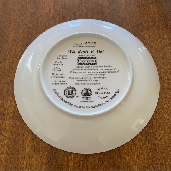 Vintage Disney Lion King The Circle of Life First Issue 1994 Collectors Plate - Picture 2 of 5